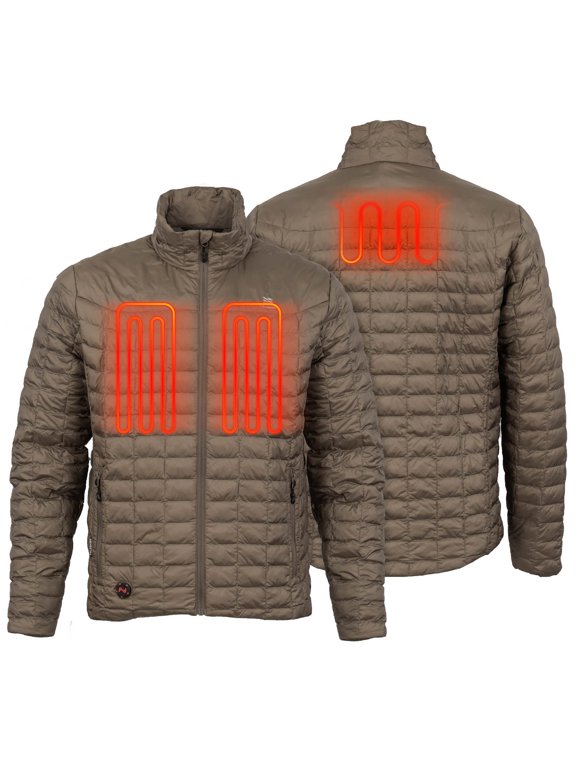 Backcountry Heated Jacket for Men, 3 Heat Zones, PrimaLoft Synthetic Down Core, Lightweight Nylon Shell