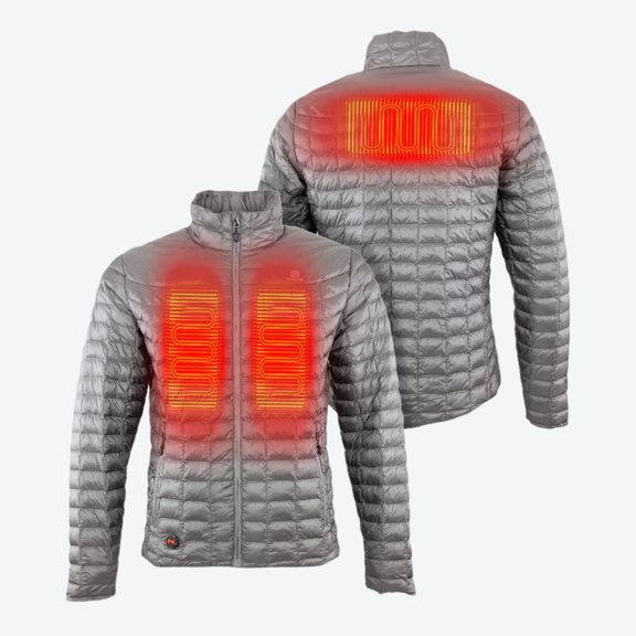 Mobile Warming Backcountry Heated Jacket for Men, 3 Heat Zones, PrimaLoft Synthetic Down Core, Lightweight Nylon Shell
