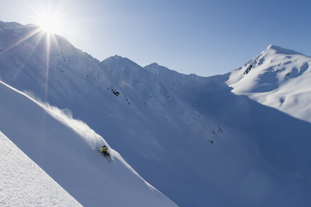 Backcountry Skiing In The Chugach Mountains In Late Winter Southcentral Alaska United States Of America Canvas Art - Scott Dickerson Design Pics (19 x 12)