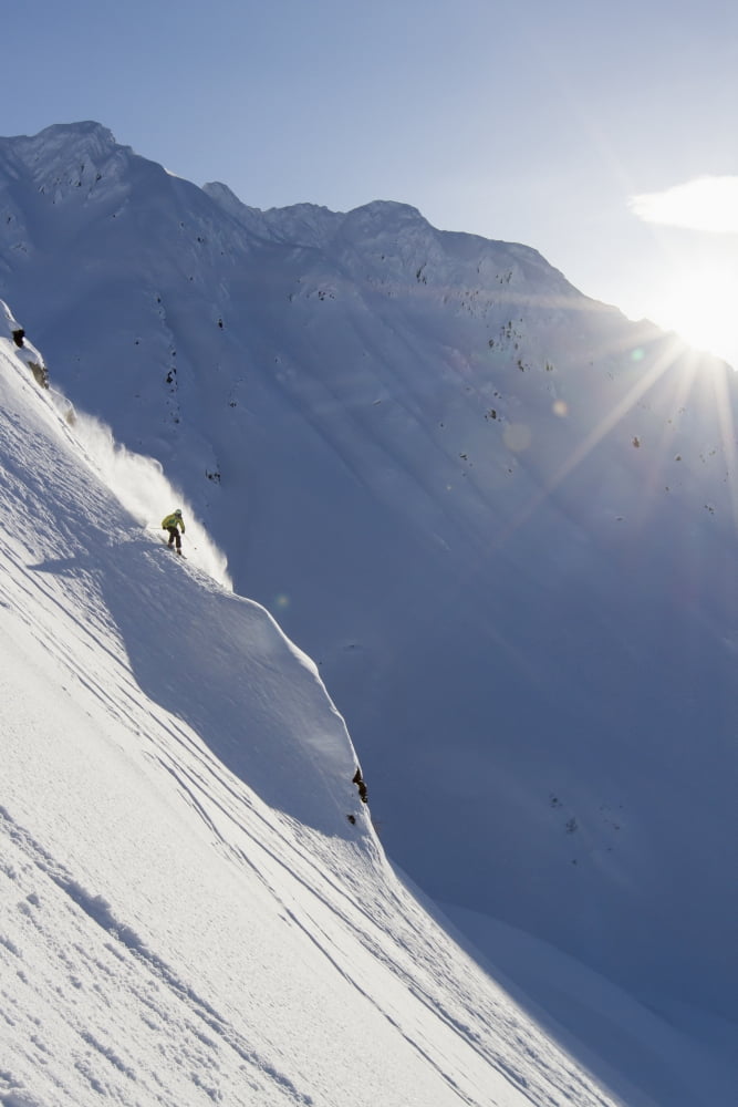 Backcountry Skiing In The Chugach Mountains In Late Winter Southcentral Alaska United States Of America Canvas Art - Scott Dickerson Design Pics (24 x 38)