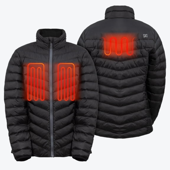 Mobile Warming Backcountry Xtera Heated Puffer Jacket for Women, 3 Heat Zones, 7.4V Battery Included, PrimaLoft ThermoPlume, Black