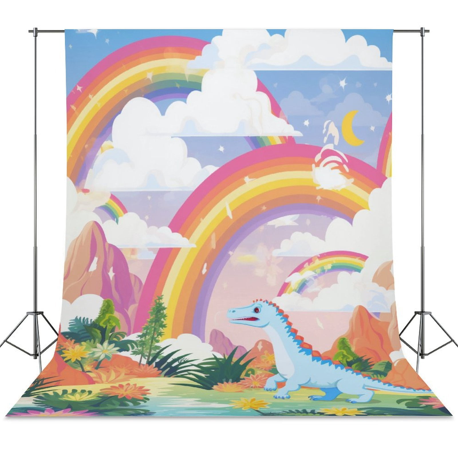 Backdrop Background for Rainbow Dinosaur Photography Photo Booth ...