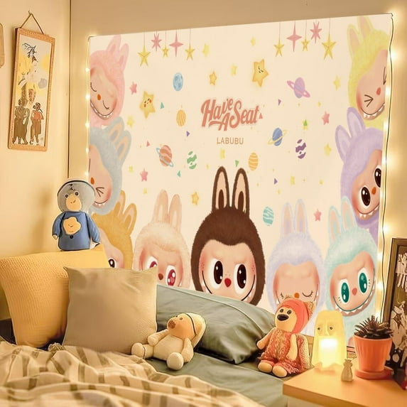 Backdrop Banner Birthday Backdrop Cartoon Happy Birthday Backdrop Party Decorations 200x 150CM Peach Skin Velvet