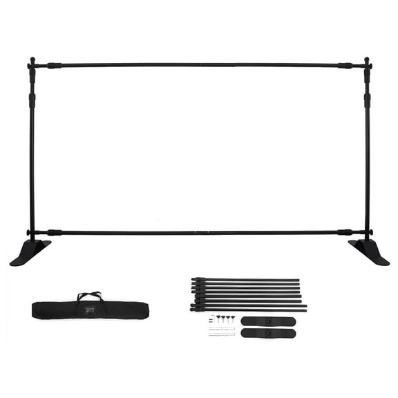 Backdrop Banner Stand 10ft, Step and Repeat Stand Adjustable Portable for Photography, Exhibitions, Parties, Weddings with Carrying Bag 10 Ft