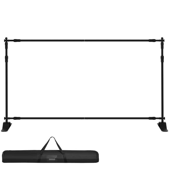 Backdrop Banner Stand 8 x 8 Ft Adjustable Heavy Duty Background Stand with 1 Carrying Bag, Backdrop Stand for Parties Wedding Photo Booth Trade Show