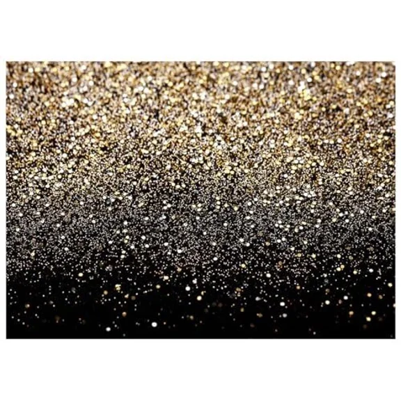 Backdrop Glitter Backdrop Spots Bokeh Backdrop Black And Backdrop 7X5Ft Gold