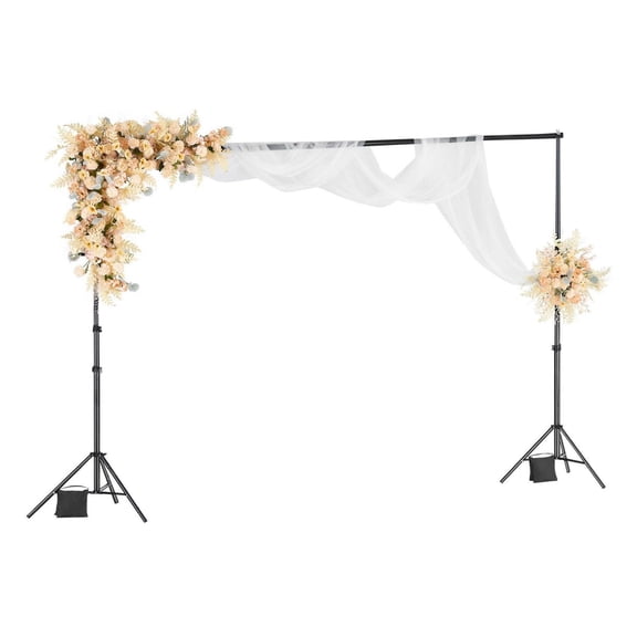 Backdrop Stand 10x10ft, Adjustable Photo Background Stand Kit with 4 Crossbars, Portable Heavy Duty Projector Screen Stand for Wedding, Studio & Parties