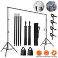 thumbnail image 1 of Backdrop Stand 10x7ft(WxH) Photo Studio Adjustable Background Stand Support Kit with 4 Backdrop Clamps, 2 Sandbags for Parties Events Decoration, 1 of 9