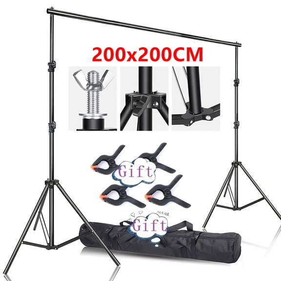 Backdrop Stand,2*2m Adjustable Background Stand,Backdrop Support System Kit for Photo Video Studio Shooting,Party,Outdoor,Wedding
