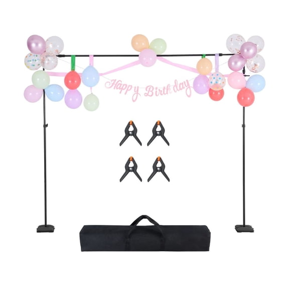 Backdrop Stand 8.5x10ft Adjustable, Photo Backdrop Kit with 7 Crossbars - Portable Background Stand for Wedding, Studio, Party & Projector Screen