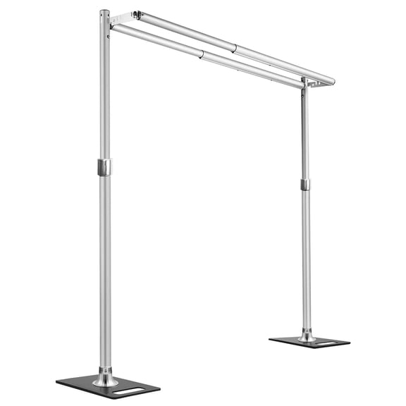 Backdrop Stand Heavy Duty 9.2x9.2Ft, Double Crossbar Pipe Photo Background Support Kit, Adjustable Metal Frame with Flat Base for Photography Studio, Weddings, Birthday Parties & Events