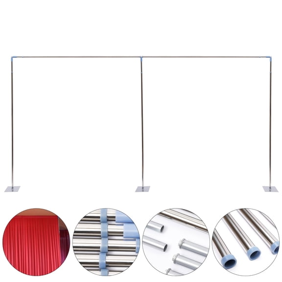 Backdrop Stand Pipe Kit, Adjustable Height Pipe and Drape Backdrop, for Wedding Party Photography Show Display (19.7*9.8ft)