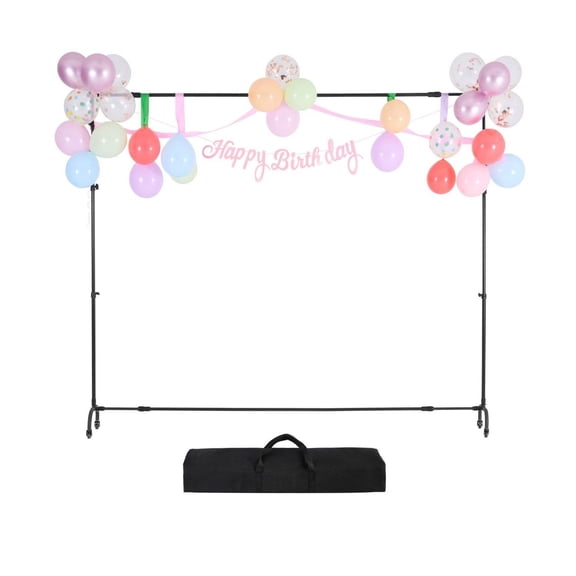 Backdrop Stand with Wheels, 7x10 ft Adjustable Photo Backdrop Kit, Heavy Duty Movable Background Stand for Studio, Wedding & Party Photography