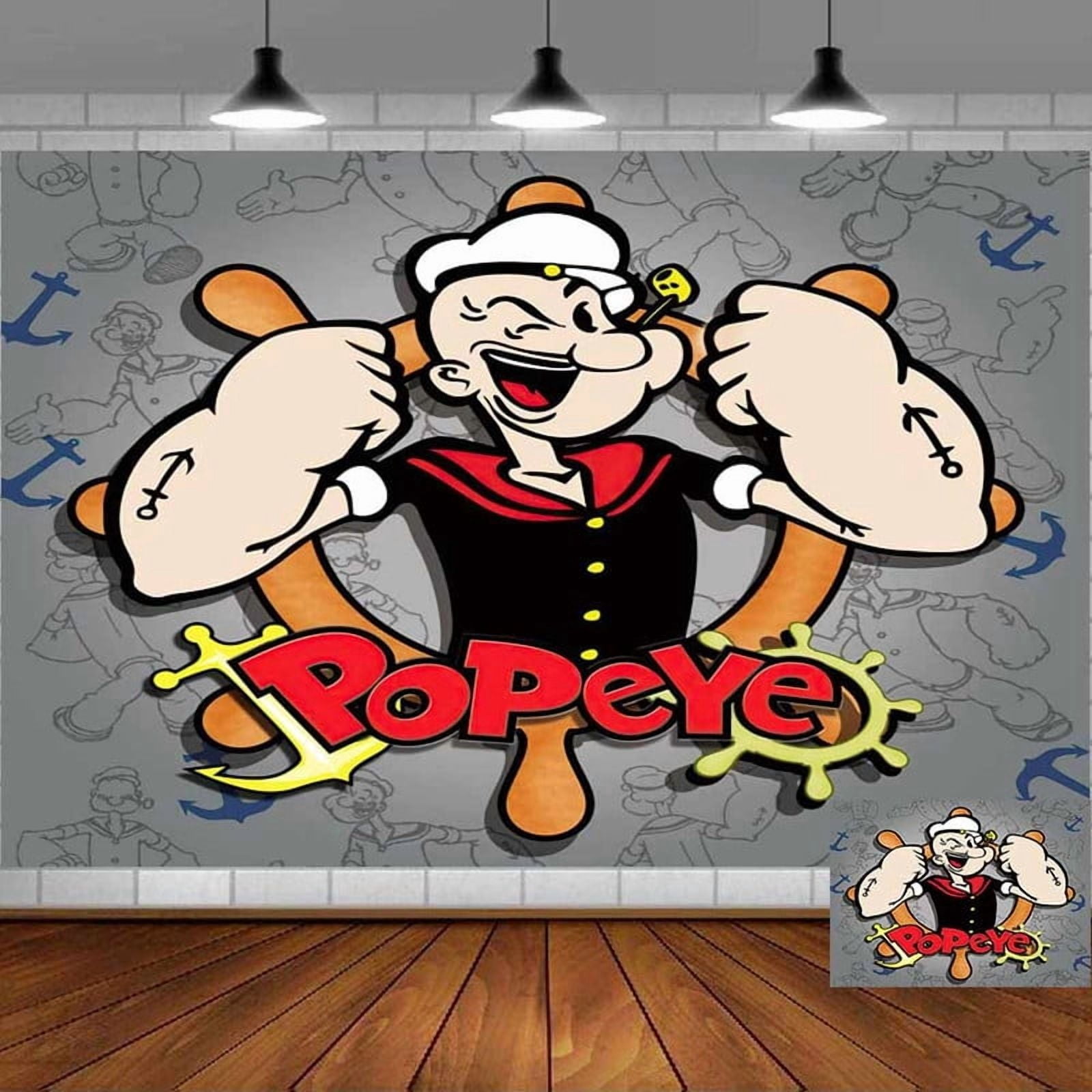 Backdrop popeye Banner Party Supplies Poster Movie Theme Background for ...