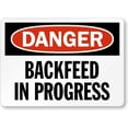 thumbnail image 1 of Backfeed In Progress Danger Weatherproof Metal Sign Size: 8 x 12 Inch, 1 of 5