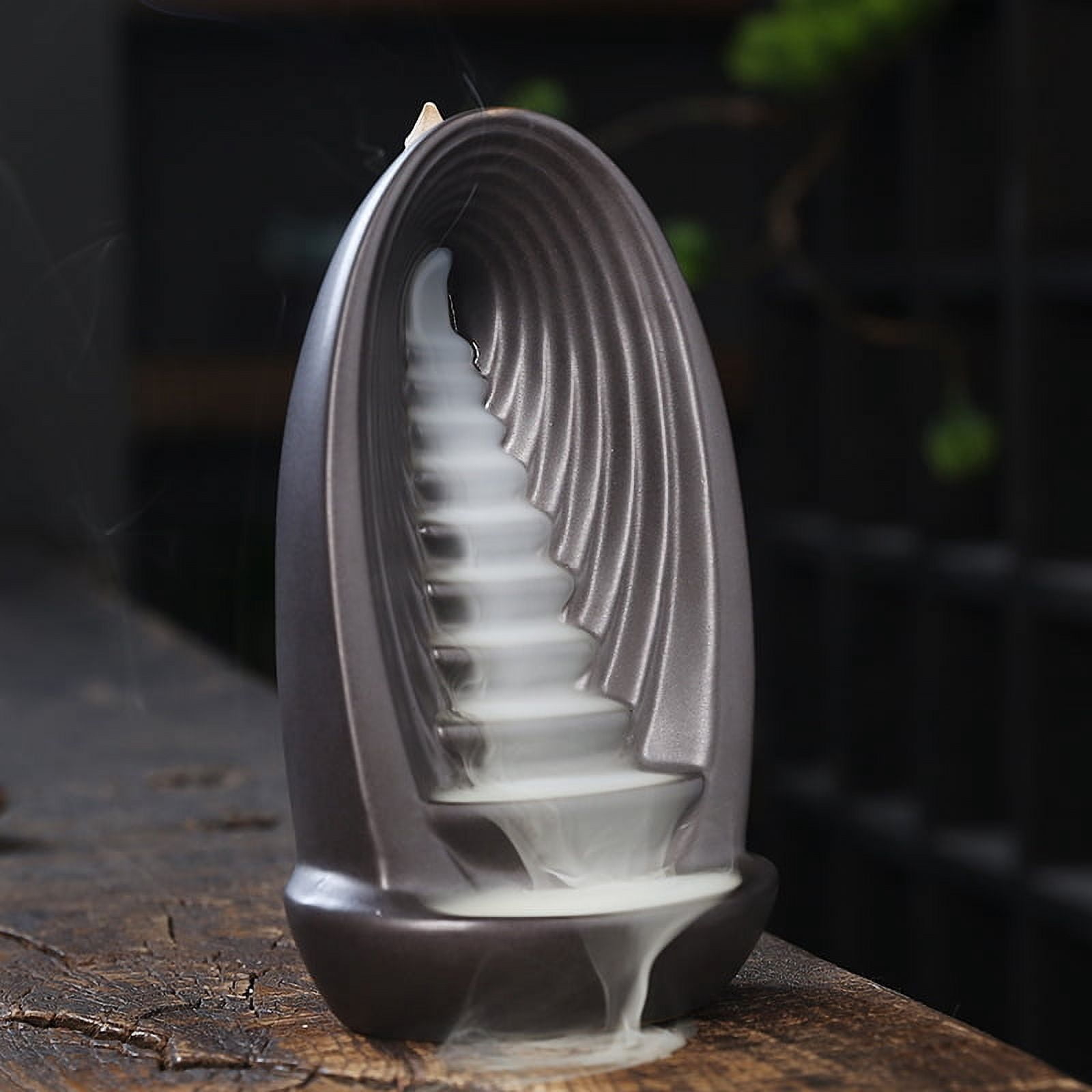 Backflow Incense Burner Flow Backflow Censer Waterfall Incense Burner Incense Stick Holder Fragrance Flowing Smoke Burner for Relaxation Yoga Home Ornament