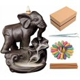 thumbnail image 1 of Backflow Incense Burner Holder Handmade Waterfall Incense Cone Sticks Holder Elephant Home Decor with 120 Incense Cones 30 Incense Sticks$$Home Decor, Kitchen, & Other, 1 of 8