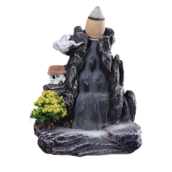 Backflow Incense Burner Mountain River Waterfall Aroma Smoke Zen Censer Holder Home Decor Fun Gift