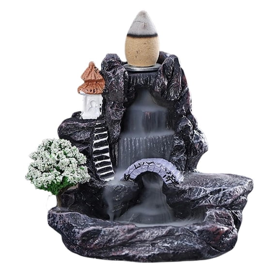 Backflow Incense Burner Mountain River Waterfall Smoke Decor Censer Gift Fun Zen
