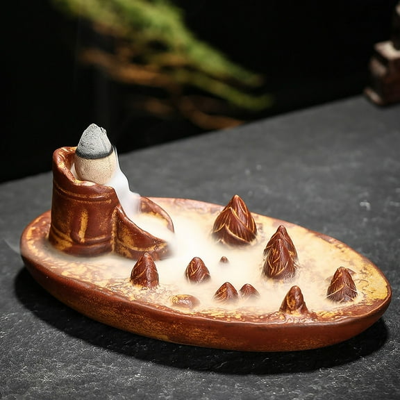 Backflow Incense Burner, Waterfall Incense Burner, Ceramic Incense Burner, Mountains Waterfall Incense Holder