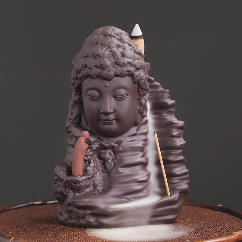 Backflow Incense Burner Zen Handmade Ceramic Incense Holder with Cones for Home Office Decoration Handicraft Aromatherapy
