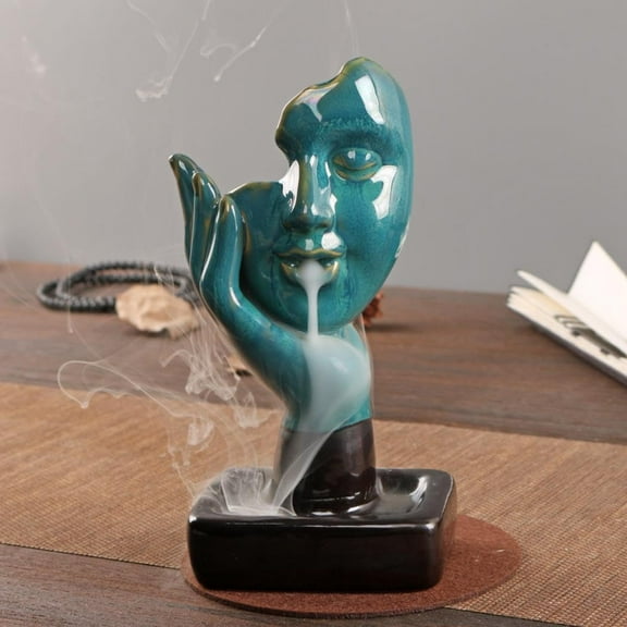 Backflow Incense Holder Incense Burner, Handmade Statue Waterfall Cone Burner for Home Decor Aromatherapy Ornament