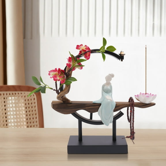 Backflow Incense Holder with LED Light, Ceramic Backflow Incense Burner Perfect for Relaxing or Home Decor
