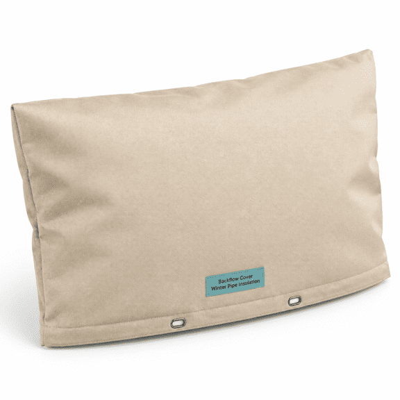 Backflow Insulation Cover, Khaki, 30"W × 24"H, 7-Layer Pipe Protection for Freeze Prevention
