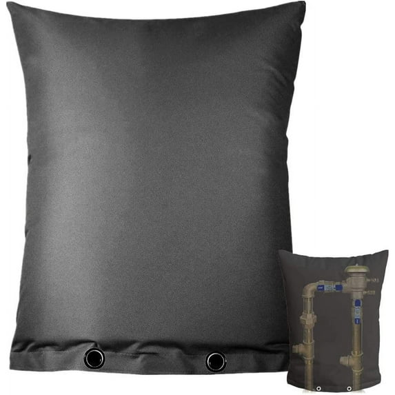 Backflow Preventer Cover Insulated Pouch,Outdoor Pipe Insulation Cover,Winter Well Head Cover Water Well Pump Covers Sprinkler Valve Cover Insulated (Black)