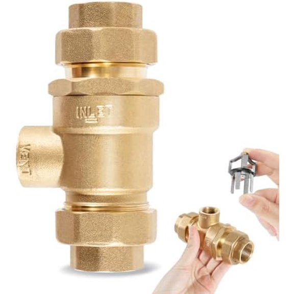 Backflow Preventer Dual Check Valve with Intermediate Atmospheric Vent, 3/4 Inch, Female Union Inlet and Outlet Connections Replacement for Backflow Preventer Dual Check Valve$$Plumbing & HVAC