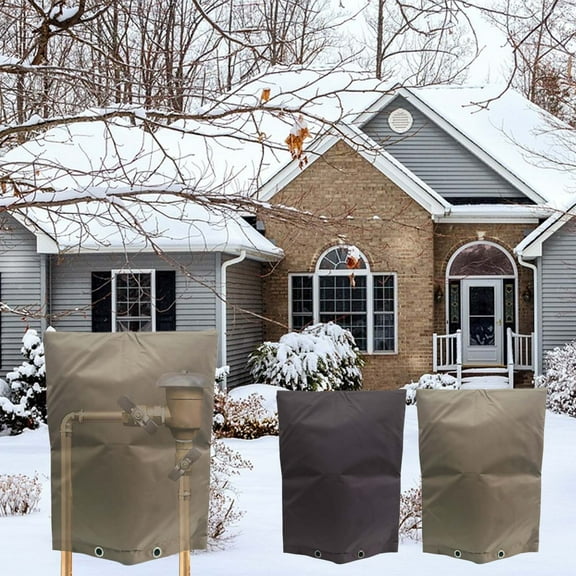 Backflow Preventer Insulation Cover | 30x24 Inch, 420D Waterproof Pipe Protector, Sprinkler & Water Well Pump Thermal Pouch, Grommet Lock, Cold Weather Freeze Protection, Energy Saving, Easy Install