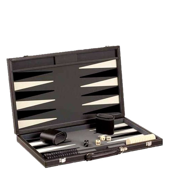 Backgammon 18" Set in Stylish Black & White | Elegance in Every Move | Classic Gaming Reimagined | Chic Contrast: Backgammon 18 |