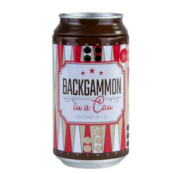 Backgammon Game in a Can Family Fun Travel Game Gift