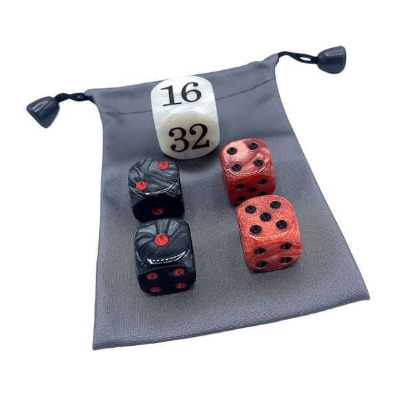 Backgammon Pearls Dices Set 22 mm Large Backgammon Doubling Cubes Pluses 4pcs 16MM Dices with Waterproof Storage Bag