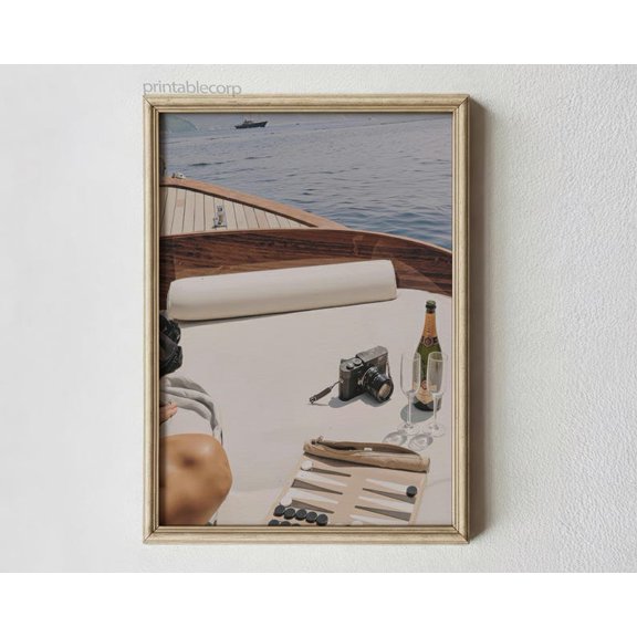 Backgammon Yacht Club Print Boat Print Old Money Aesthetic Vogue Poster Sailing into Summer Poster Printable Wall Art 8x12 UNFRAMED