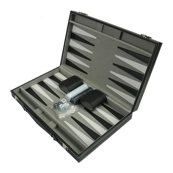Backgammons Set Board Game with Leather Case Portable Strategy Backgammons Game