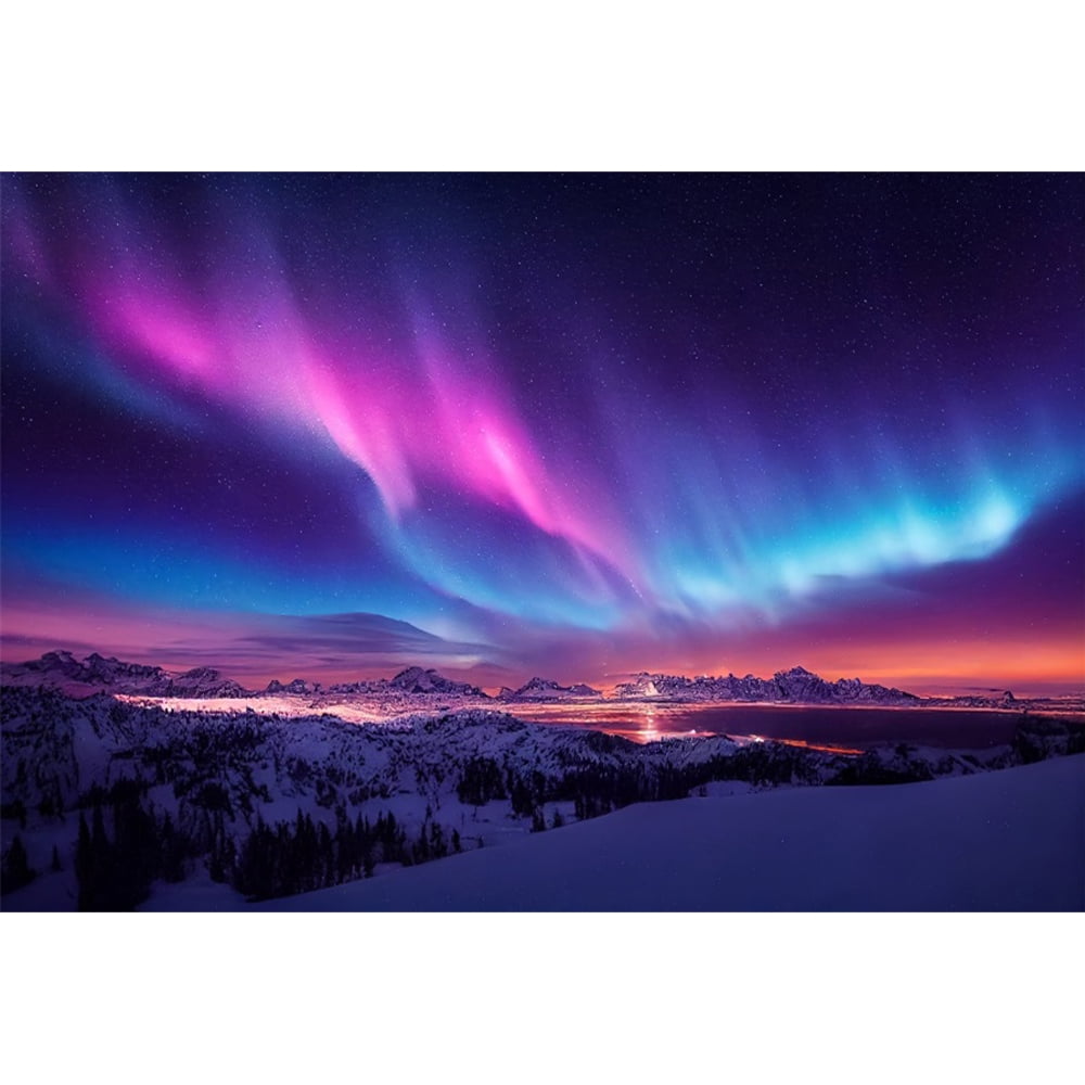 Backgroud Light Polar Landscape Winter Norway Lights Northern Scenery ...