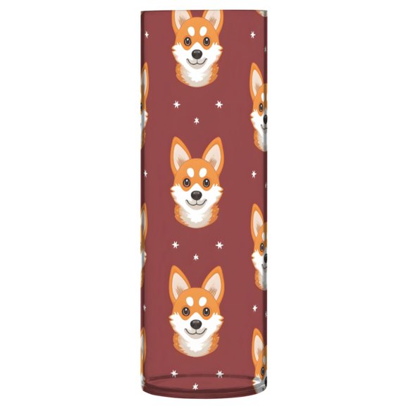 Background Corgi Face Pattern Vase Flower Vase Clear Unbreakable Plastic Tall Decorative 11.8in