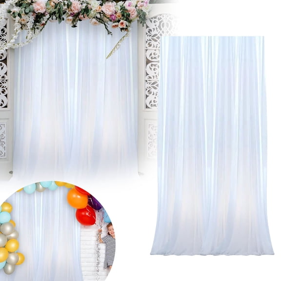 Background Curtain Sheer Voile Fabric Design Party Backdrop Photo Decor Wedding Curtain For Wedding Birthday Party Photo Background Layout A - 160x215cm