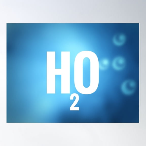 Background With Text, Water H2O Word On Blue Water Gradient Background, Chemical Formula Poster Wall Art, Modern Wall Decor For Living Room Bedroom, 16x24 UNFRAMED