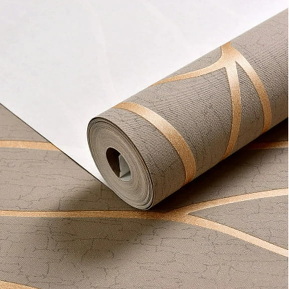 Background Wallpaper Room Decoration 53cm Wall Stickers Thickened Bedroom Curve Stripes Moisture-proof Non-woven European Modern