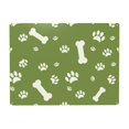 Background With Dog Paws Print And Bone On Green Wall Art Prints Metal