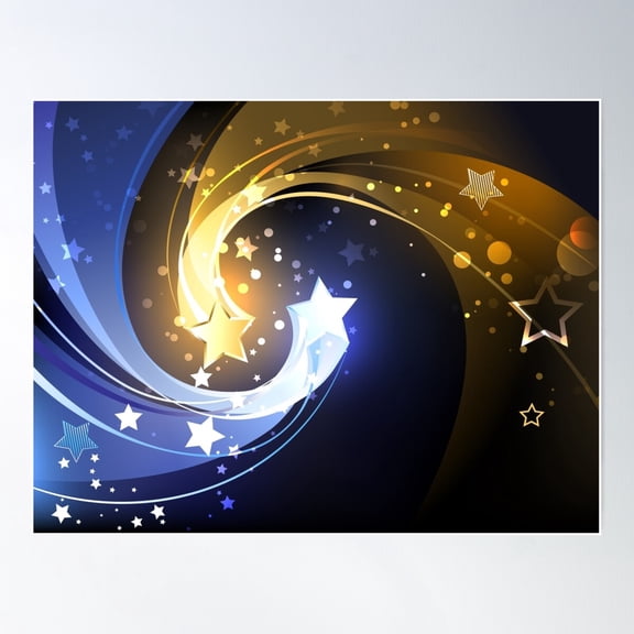 Background With Two Contrasting Stars Poster Wall Art, Modern Wall Decor For Living Room Bedroom, 24x36 UNFRAMED