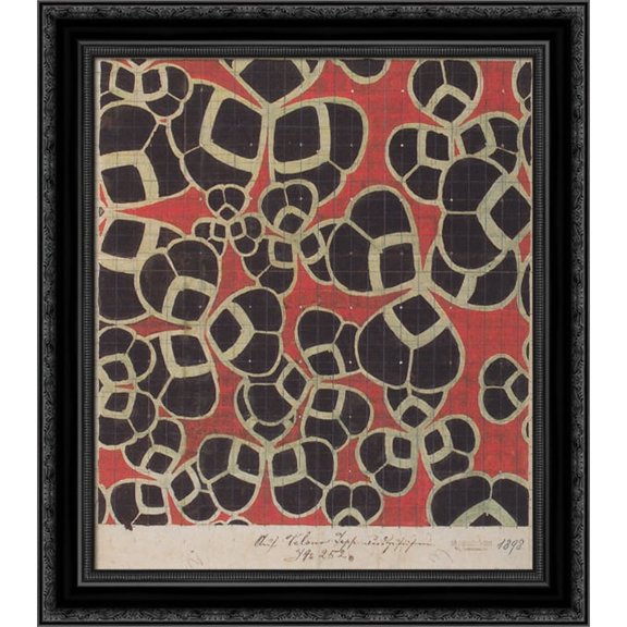 Backhausen Interior Texiles for the Bristol Hotel in Bolzano 20x20 Black Ornate Wood Framed Canvas Art by Moser, Koloman