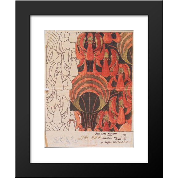 Backhausen Interior Texiles for the Bristol Hotel in Bolzano 20x24 Framed Art Print by Moser, Koloman
