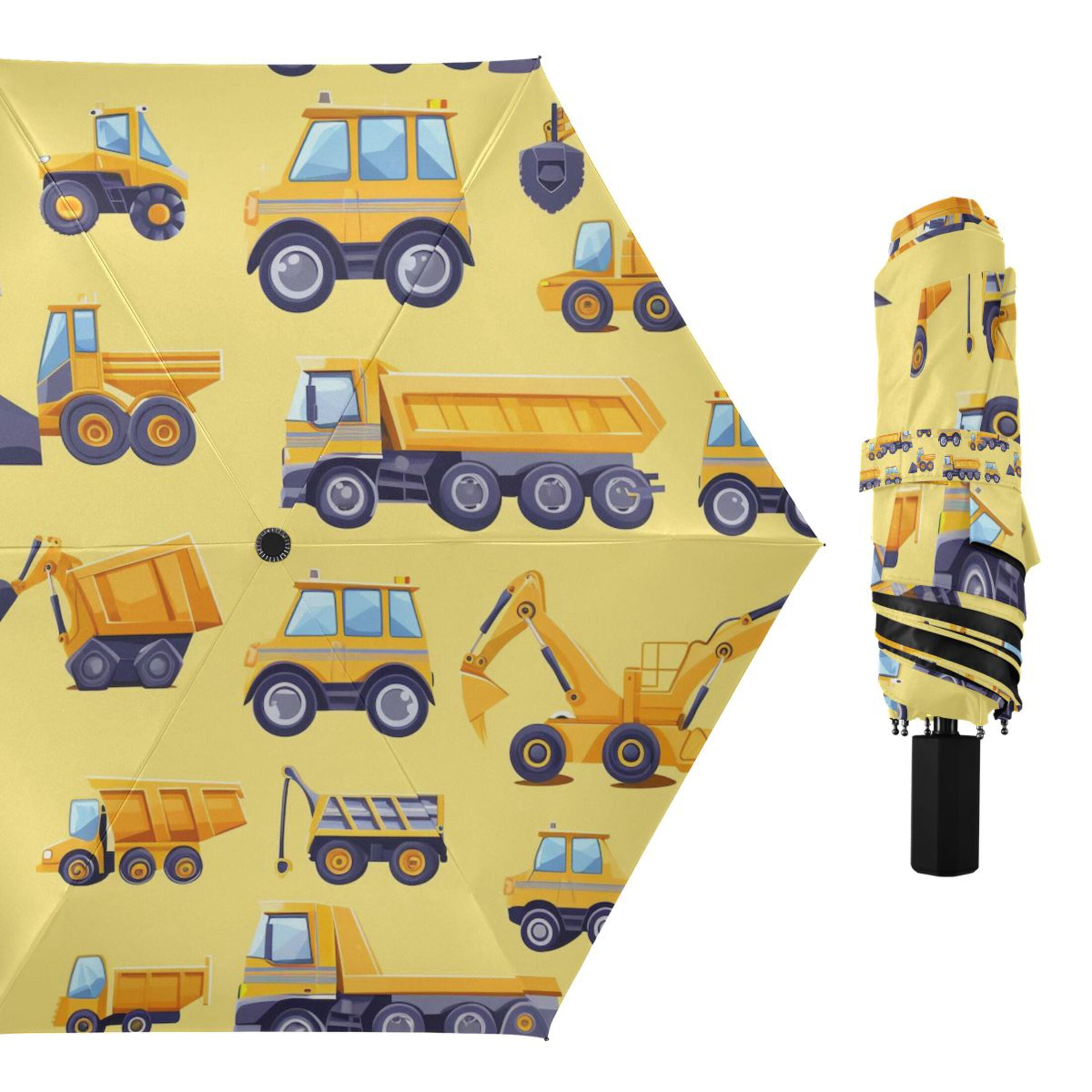Backhoe Excavator Dump Truck Compact Sun Umbrella Windproof Travel Umbrellas for Rain Strong Portable UV Protection