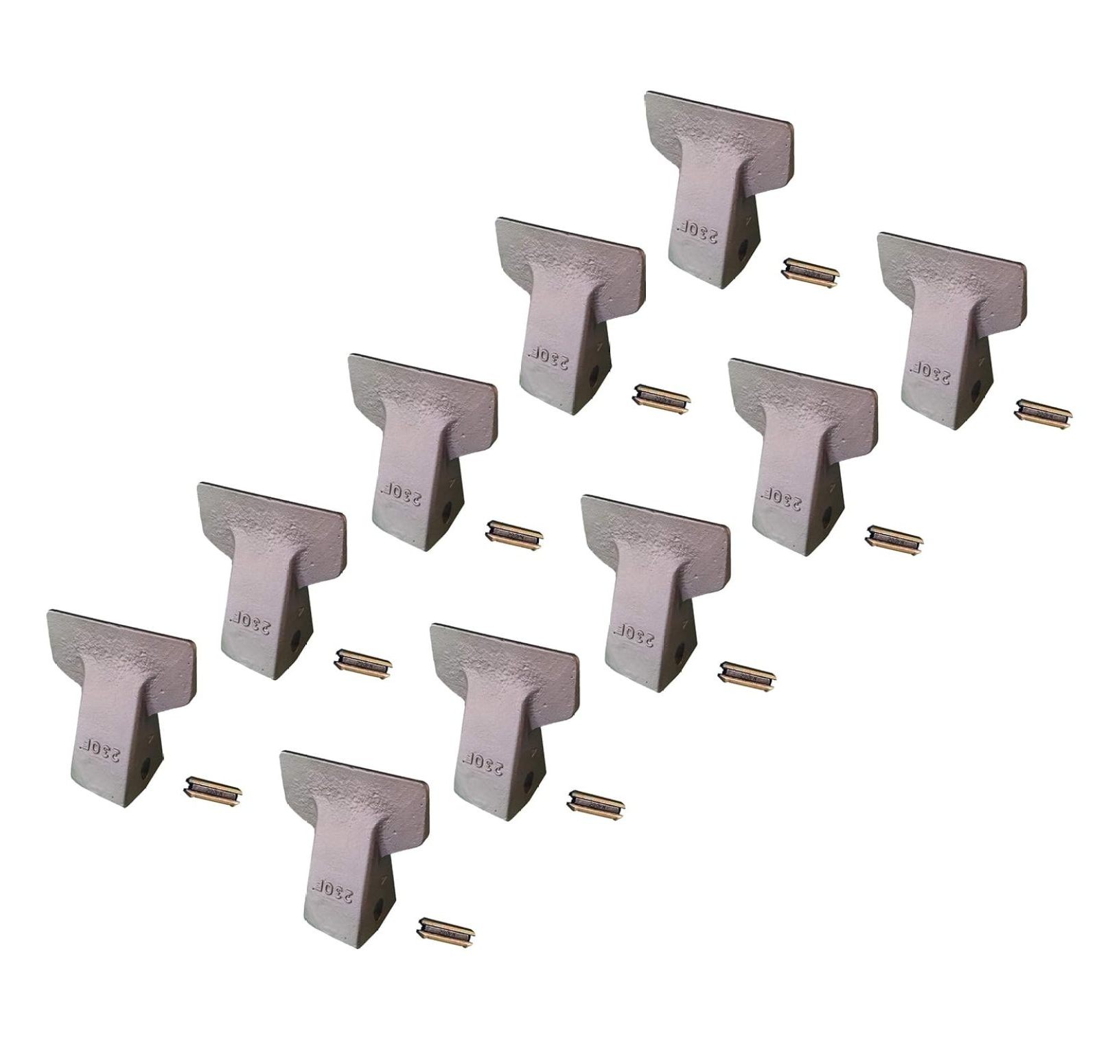 Backhoe/Mini Excavator Bucket Flare Teeth with Pins 23F, 230F, 23PN