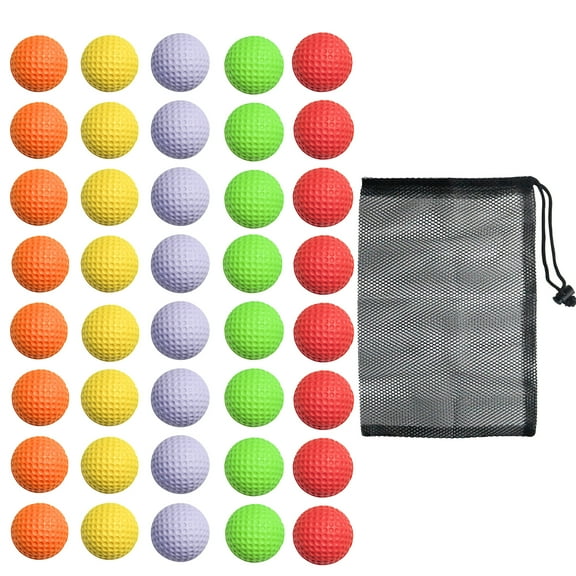 Backitchen Practice Golf Balls, PU Rubber, 40 Pieces