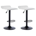 thumbnail image 1 of Backless Bar Stools Set of 2, 360° Swivel Adjustable Height PU Leather Bar Chairs, Modern Simple Counter Stools for Kitchen Island, Dining, Bar or Café Use (White), 1 of 10