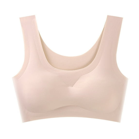 Backless Bra Wireless Push-Up Seamless Bra Solid Print A Xxl